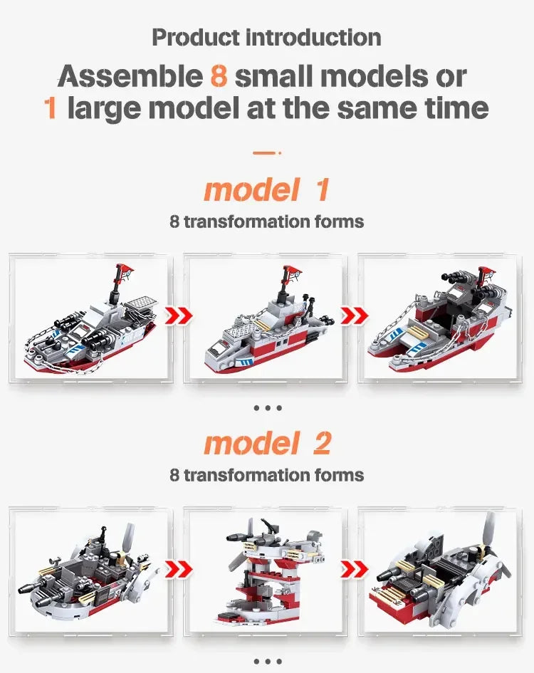 Navy Aircraft Carrier Building Blocks Military Tanks Ships Airplanes Model Warships Building Blocks Assembly Toy Set for Boys