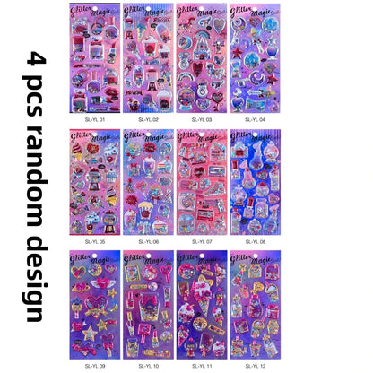 Kawaii Capsule Sparkling 3D Stickers Scrapbooking Diy Journal Stationery Sticker Cute Deco Art School Supplies