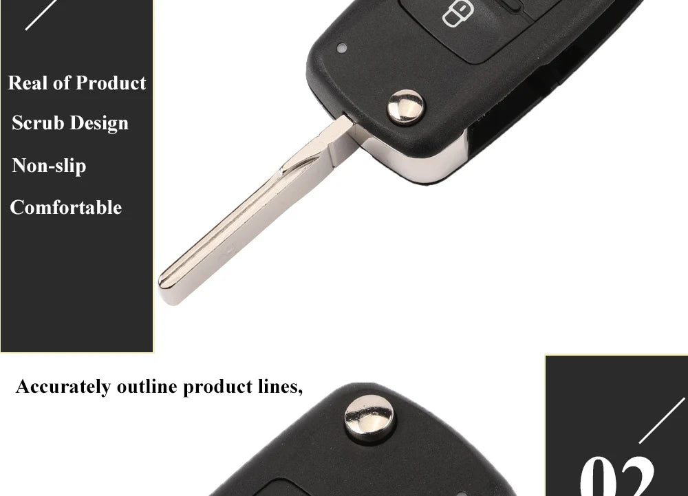 jingyuqin 3BT Remote Flip key 434MHz ID48 Chip for VW Volkswagen GOLF PASSAT Tiguan Polo Jetta Beetle Skoda Seat Car 5K0837202AD