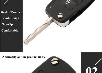 jingyuqin 3BT Remote Flip key 434MHz ID48 Chip for VW Volkswagen GOLF PASSAT Tiguan Polo Jetta Beetle Skoda Seat Car 5K0837202AD