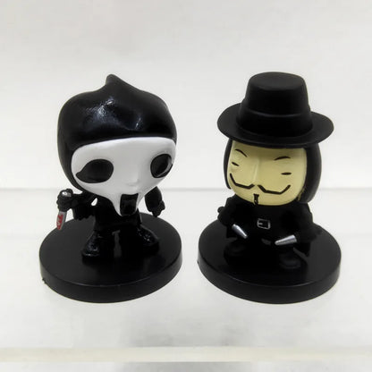 10 Pieces / Set Horror Film Series Jason Freddy Clown Action Figure Toys PVC Model Halloween Gift Vinyl Figurine Doll Gift