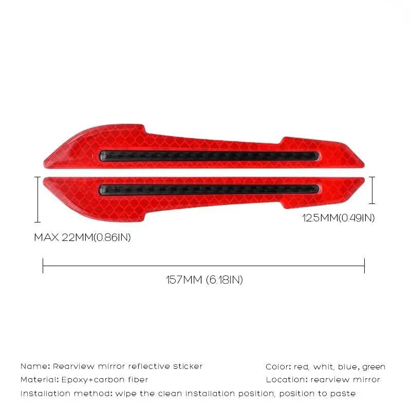 Reflective Stickers Warning Strip Tape Traceless Protective Car Sticker Warn on Car Rearview Mirror Exterior Auto Accessories