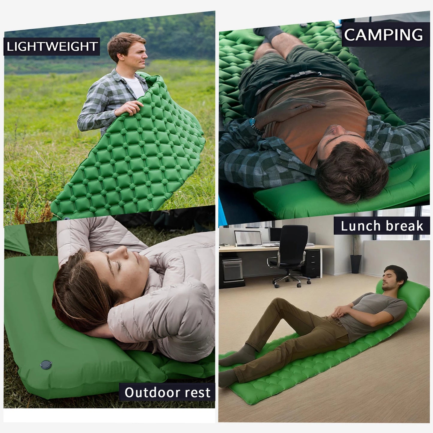 Inflatable Mattress Sleeping Pad Ultralight Camping Mat Air Mattress Camp Mat for Hiking Tent Travel Backpacker