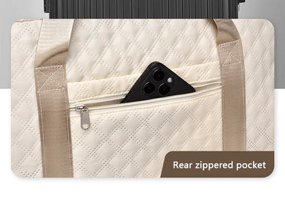 Lightweight Rhombic Lattice Travel Dufile Bag , Large Capacity Sports Fitness Storage Bag, Portable Weekender Overnight Bag