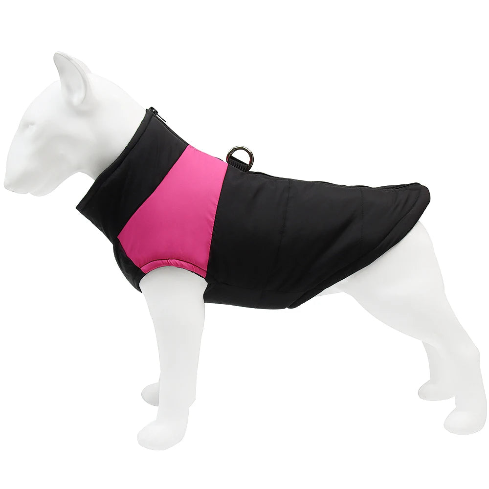 Winter Big Dog Clothes Waterproof Vest Jacket For Small Dogs Cats Outdoor Warm Puppy Coat With D Ring Labrodor Pug Pet Costume
