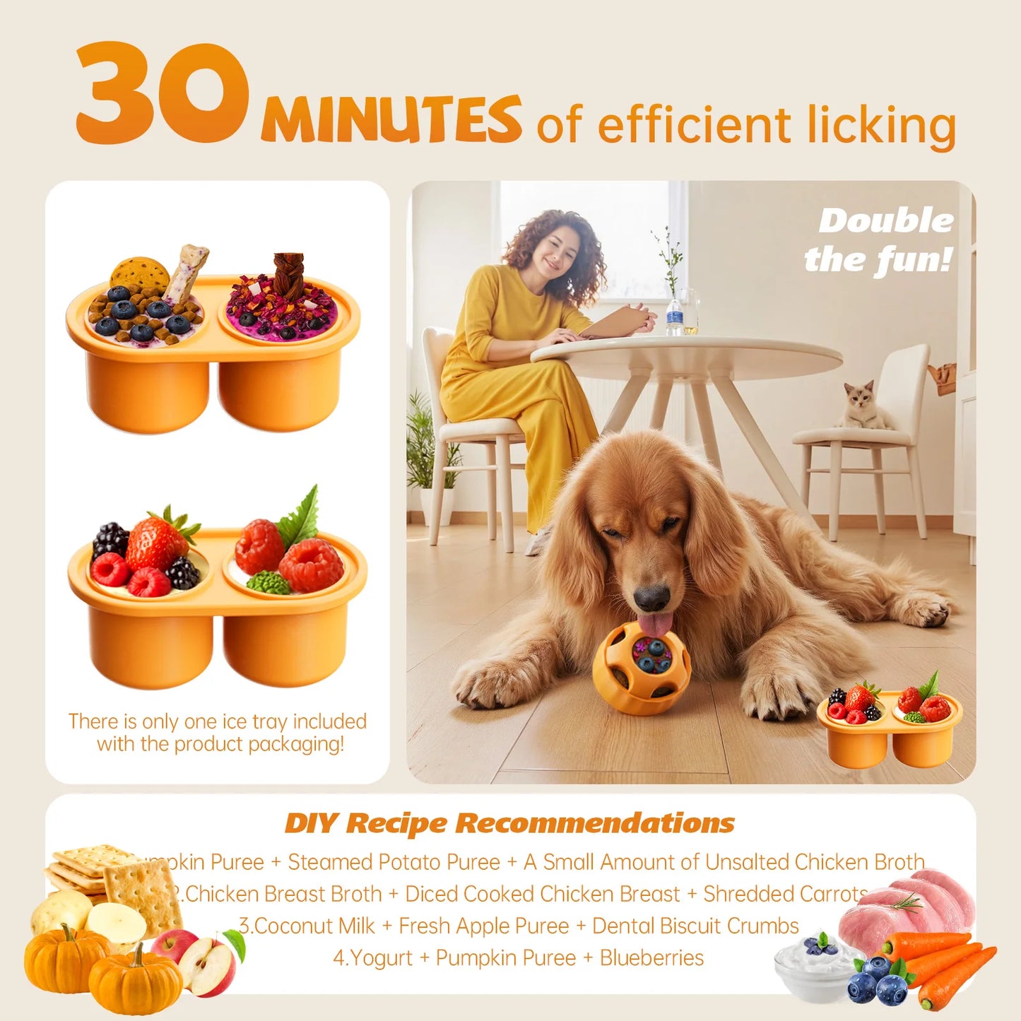 Interactive Dog Toys for Boredom - Dog Treat Molds Silicone Healthy Treats for Dogs puppy Enrichment Toy for Frozen in Summer