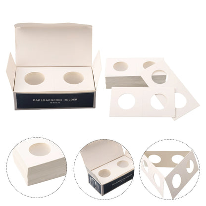 1 Set Coin Storage Stamp Holder Square Cardboard Case Coin Album Collection Coin Holders Flip Clip Coin Capsules Cover Storage