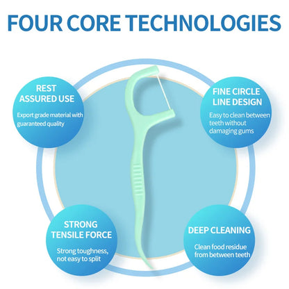 50/100/150/300/600pcs - Refreshing Mint Floss Stick - Clean and Cleanse Between Teeth with One Piece