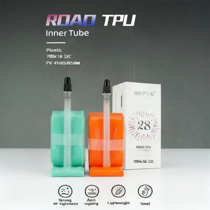 BKPTX 1Pcs 28g green orange Bike TPU Inner Tube 700X18 25 28 32 Road Bicycle TPU Material Tire 65mm Length French Valve