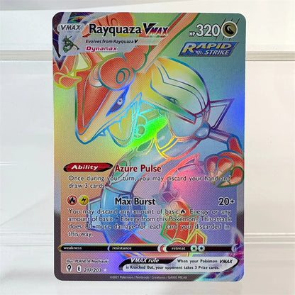 PKM Holographic High Quality Proxy Card Rayquaza Pikachu Rotom Slowking Collectibles Game Collection Anime Cards