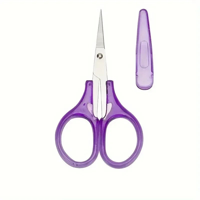 1pc Compact Precision Craft Scissors Sharp Stainless Steel Blades with Protective Cap, Tsa-Approved for Travel Stationery