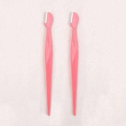 Karsyngirl 2/3/5Pcs Straight Handle Round Head Eyebrow Trimmer Beauty Tools Beginner Anti-scratch Eyebrow Trimmer Eyebrow Razor