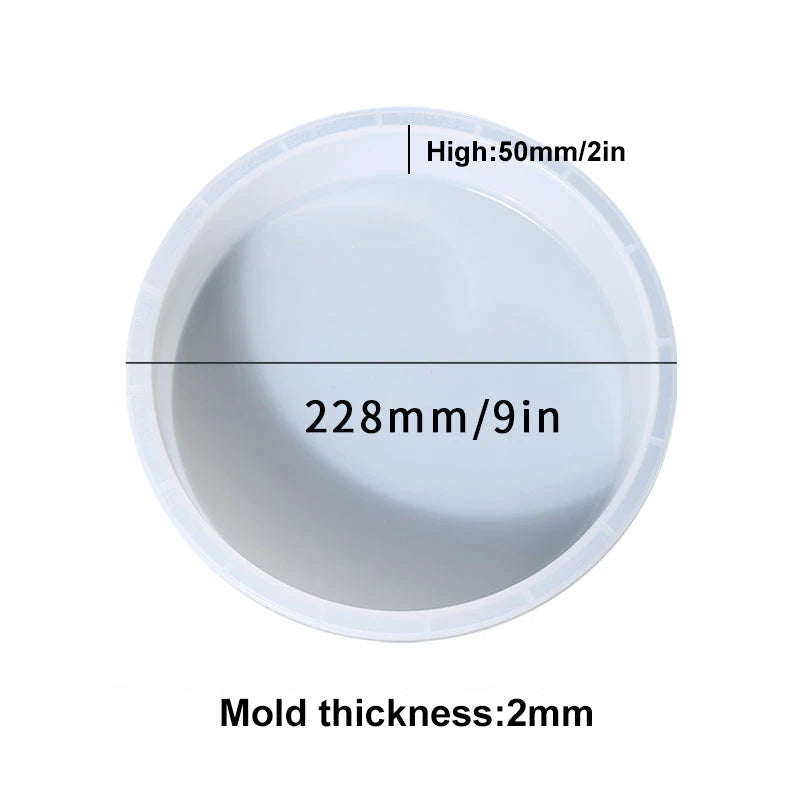 Large Round Tray UV Resin Mold Crystal Desk Silicone Mold DIY River Table Mold Fruit Disc Tea Plate Coaster Making Mold Tools
