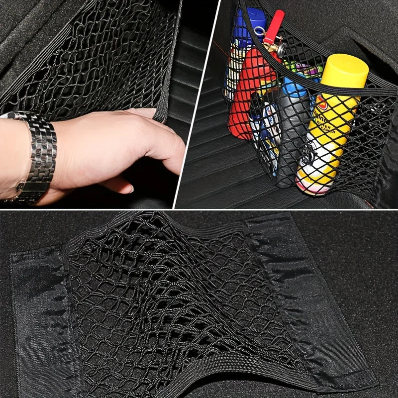 Universal Car Storage Bag Double Mesh Trunk Storage Net Car Built-in Storage Bag Car Fixed Net Anti-Slip