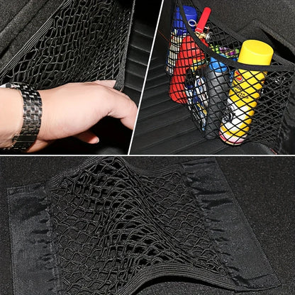 Universal Car Storage Bag Double Mesh Trunk Storage Net Car Built-in Storage Bag Car Fixed Net Anti-Slip