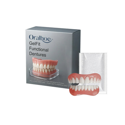 Dentures Full Set Natural Upper Lower Braces Silicone Denture Set for Men Women Instant Confident Fake Tooth Oral Hygiene Care