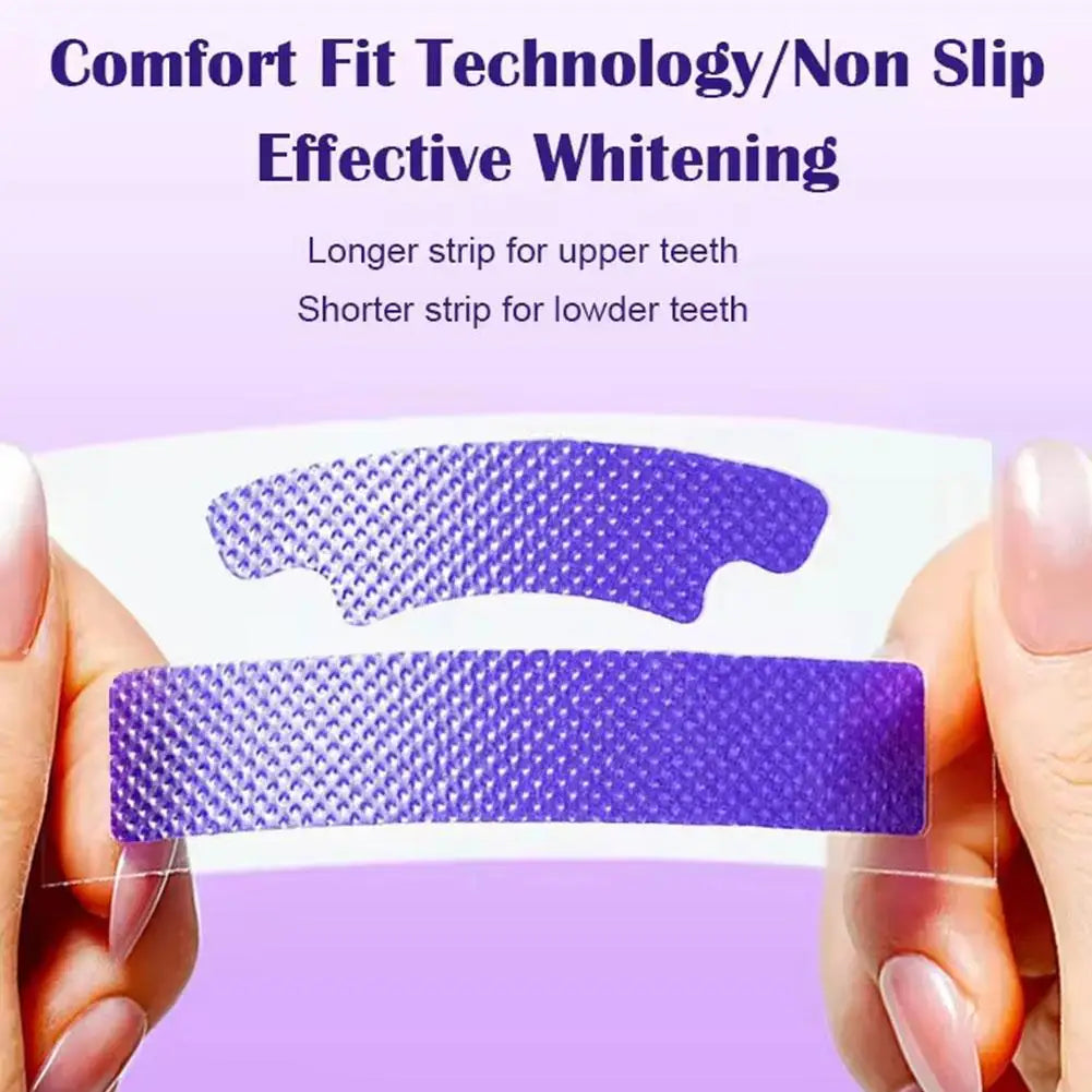 7pcs Purple Teeth Whitening Strips Professional Tooth Stain Removal Brighten Dental Bleaching Kit For Sensitive Teeth Oral Care