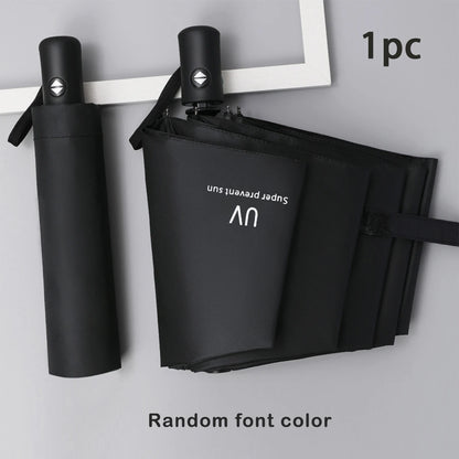 8-Rib Automatic High Quality Umbrella - One-Touch Open/Close, Compact Foldable Design for Men & Women, Navy & Black, Business &