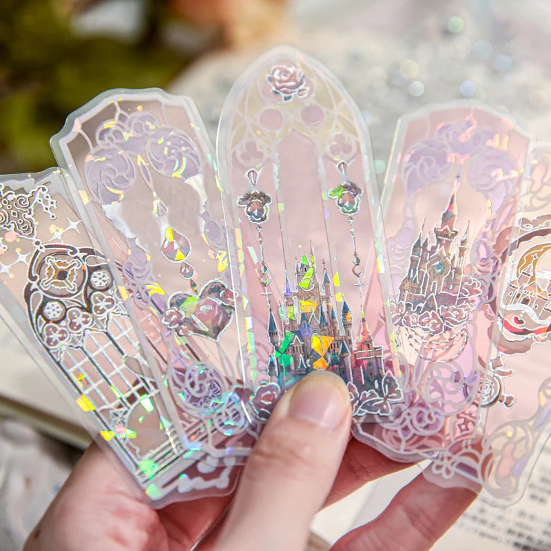 4Style 10pcs/pack Shell Light PVC Bookmark Streamer Dream High Value Ins Fresh Reading Mark Card Decoration Student Stationery