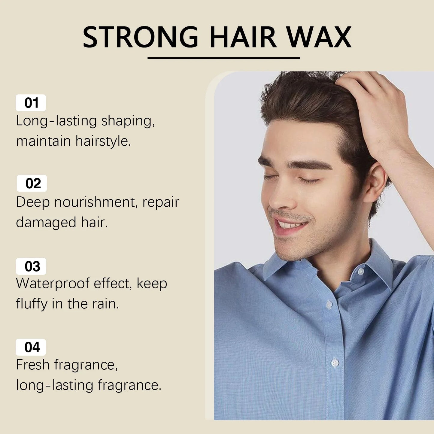Long Lasting Stying Wax Fluffy Hair Pomade Wax Keep Hair Oil Edge Control Barbershop Tools Salon Hairdressing Mud Hair Styling