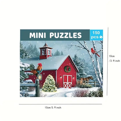 150pcs Test Tube Puzzle Strolling In The Rain Mini Travel Puzzle Gift Christmas House Paris Tower New Year