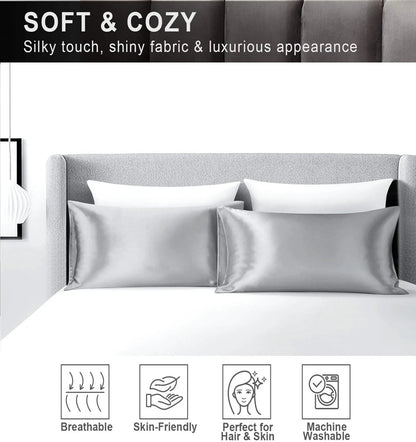 JuwenSilk silky stain pillowcase silky pillowcase natural silk pillowcase mulberry silk pillow case standard queen k