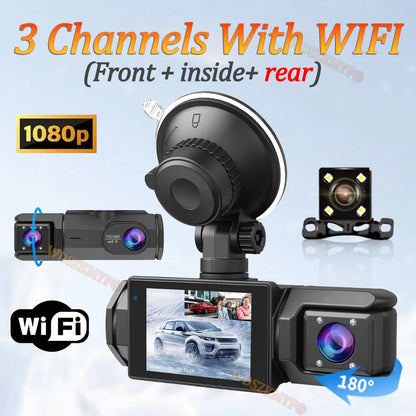 3LENS WIFI Dash Cam Car Camera 1080P Video Recorder Car DVR 2Len Front Options Rear View Camera Night Vision Car Accessories