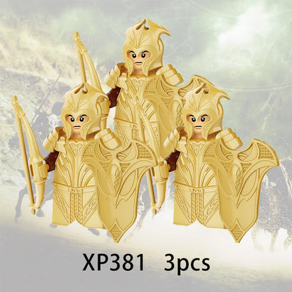 3pcs Lord Rings Elves Orcs Army Dwarf Rohan Mini Action Toy Figures Building Blocks Assembly Toys for Kids Birthday Gift
