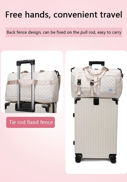 Durable Nylon Travel Duffle Bag, Portable Sports Gym Bag for Overnight Trips Shoulder Duffel Training Bag, Spacious Argyle