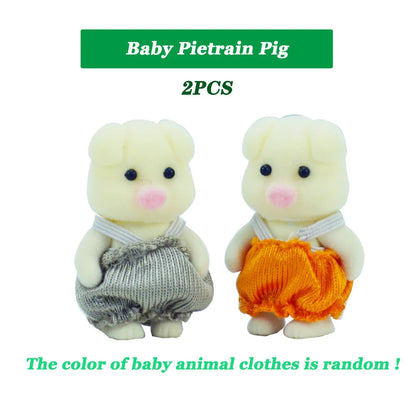 1:12 Simulation Forest Animal Family Rabbit Panda Koala Reindeer Baby Dollhouse Figures Collectible Toy Furniture Set Gifr