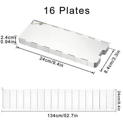 8/9/10/12/14/16 Plates Folding Camping Stove Windshield Gas Stove Wind Shield Lightweight Outdoor Picnic Cooker Wind Screen