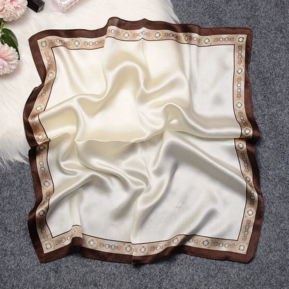 53cm Silk Printed Hijab Scarf for Women Silk Floral Print Small Scarf Fashionable and Versatile Scarf Neck Protector Hijab