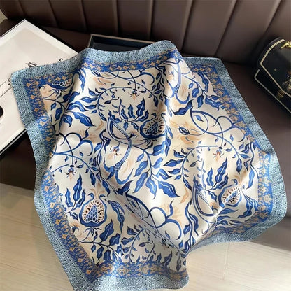 2025 New Fashion Luxury Printed Square Shawl Women 70x70cm Pashmina Silk Scarf Neck Headband Bandana