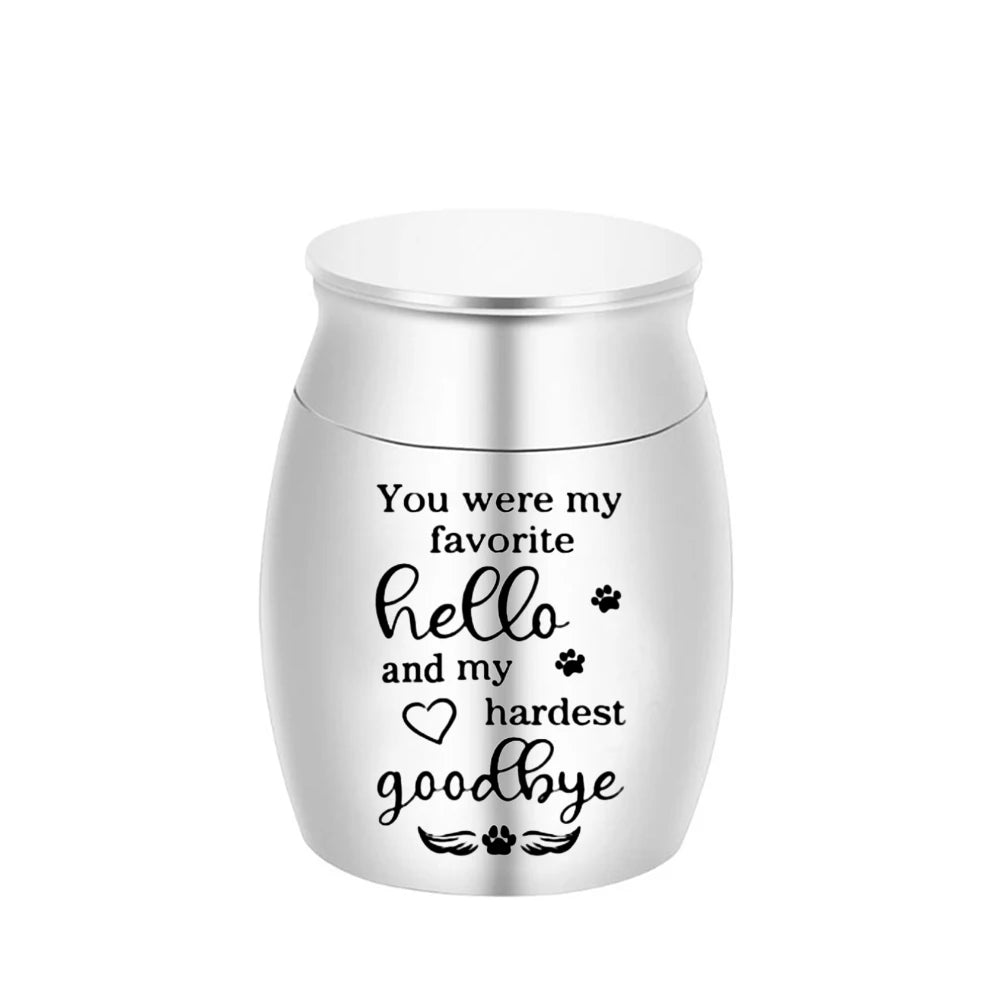 Small Urns for Human Ashes Mini Urn for Ashes Dog paw print Keepsake Urns for Ashes for Sharing Memorial Ashes Holder