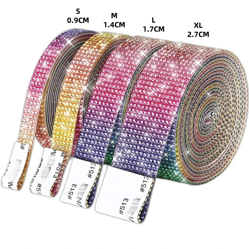 1 Yard Self Adhesive Crystal Rhinestone Sticker Diamond Ribbon DIY Sticker Rhinestones Arts Crafts Tape Car Phone Decoration