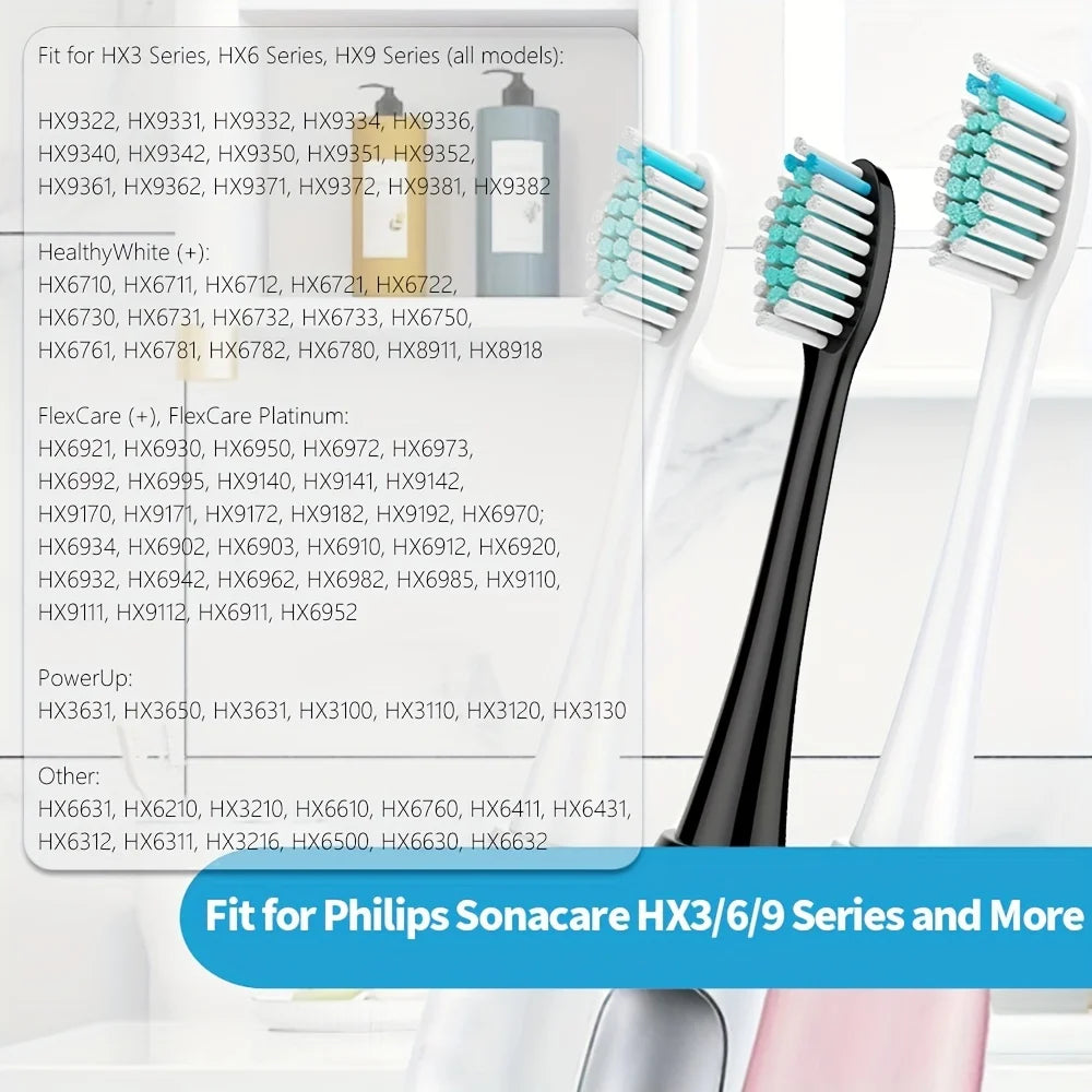 Replacement Brush Heads Compatible with Philips Sonicare DiamondClean HX3/HX6/HX9 Series Electric Toothbrush Heads HX6064