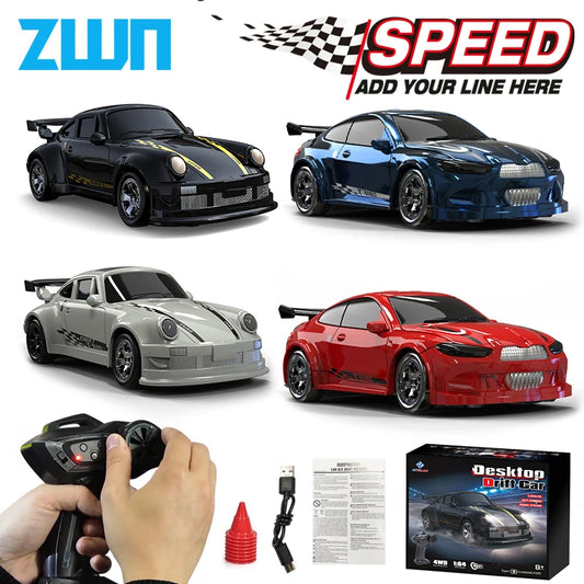 KF20 1/64 High Speed Drift RC Car 2.4G 4WD Remote Control Desktop Mini GTR Racing Model Cars for Boys Kids Toy Gift
