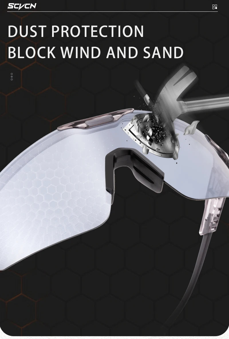 SCVCN Polarized Cycling Sunglasses Outdoor Sports Bicycle Sunglasses Men Women MTB Cycling Glasses Road Bike Glasses