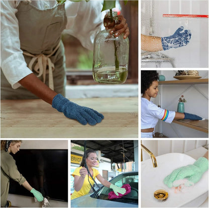 1pc Microfiber Dusting Gloves-Stretchable & Breathable Cleaning Gloves,Non-Waterproof for Cars, Boats, RVs, Pools, Home, Kitchen
