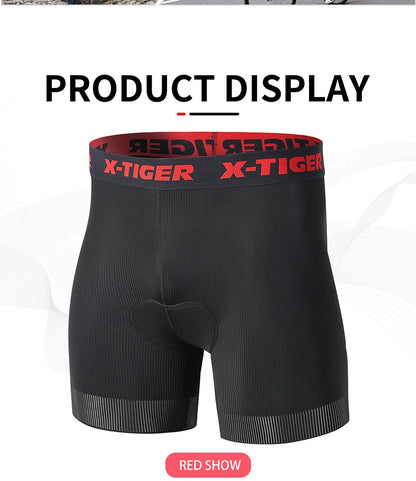 X-TIGER Cycling Shorts Breathable Mesh Cycling Underwear Gel Pad Shockproof MTB Bike Shorts Bicycle Underwear