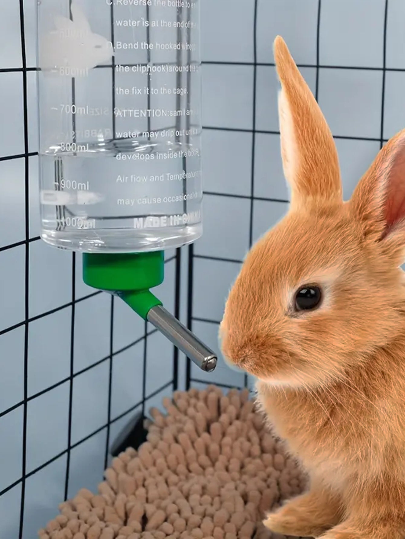 1 PC 1000ml Random Color Small Animals Drinker Auto Drinking Hangable Water Bottle for Rabbit Guinea Pig Parrot Rabbit Feeder