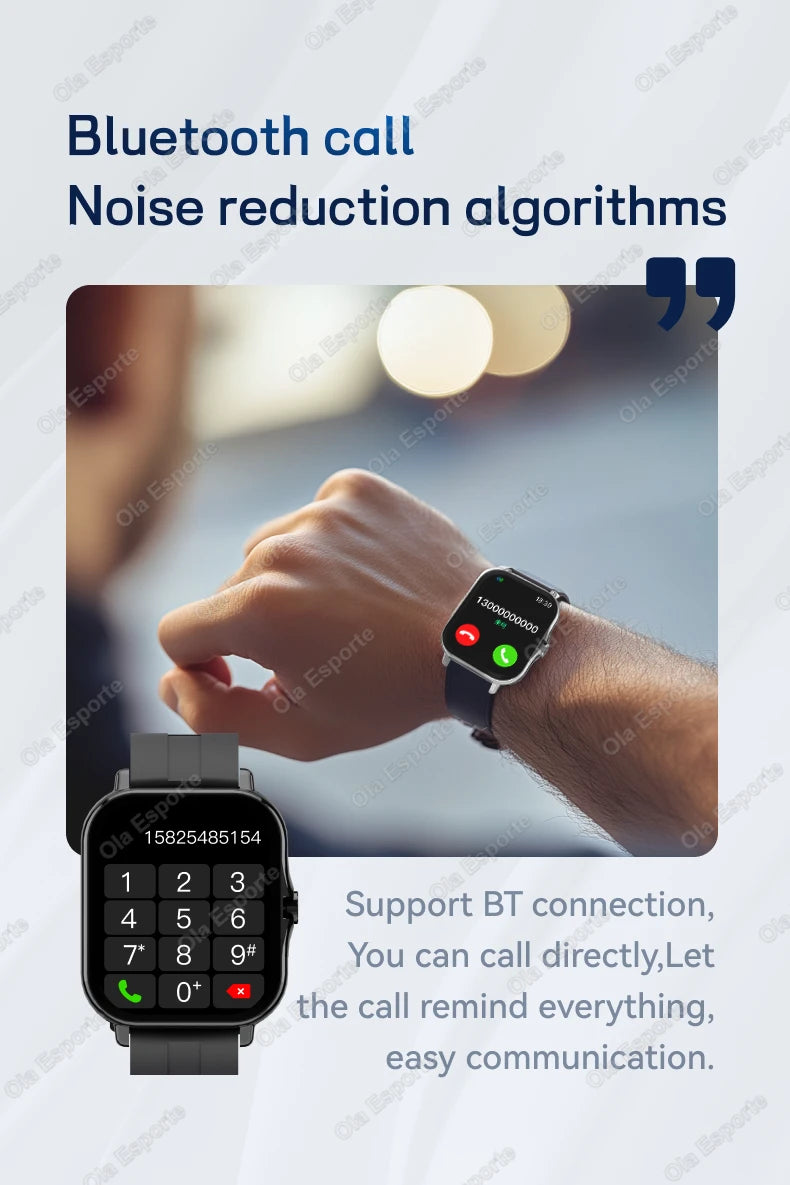 Smart Watch 1.83" Hd Screen Bluetooth Call Heart Rate Blood Oxygen Health Monitor Sports Smartwatch Women Men Holiday Gifts New