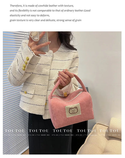 HomefishCosmetic Bags for Plush Cute Handbag Summer Fashion Soft Comfortable Large Capacity Trendy Handbag for Women With Handle