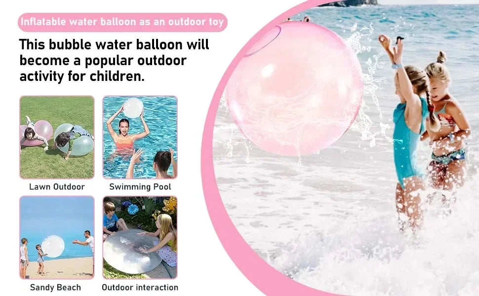 Decompression Super Large Inflatable Balloon Water Bubble Ball, Giant Elastic Inflatable Ball TPR Interactive Swimming Pool Toy