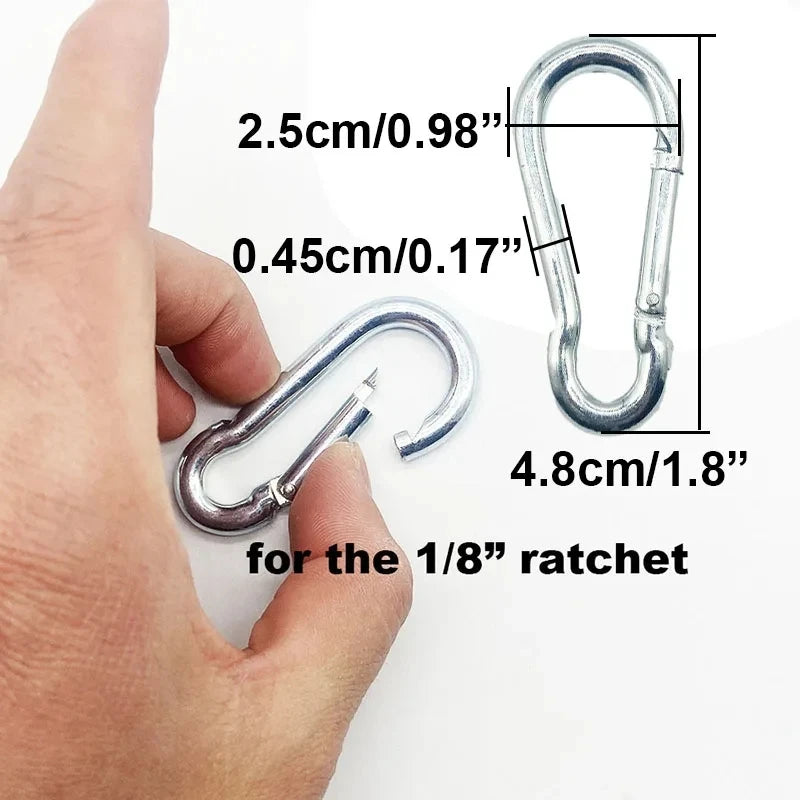 4mm Camping Tent Tie Down Rope Tightener Fastening Pulley Ratchet Hangers Awning Rope Hook Canopy Buckle Rope Tightening Tool
