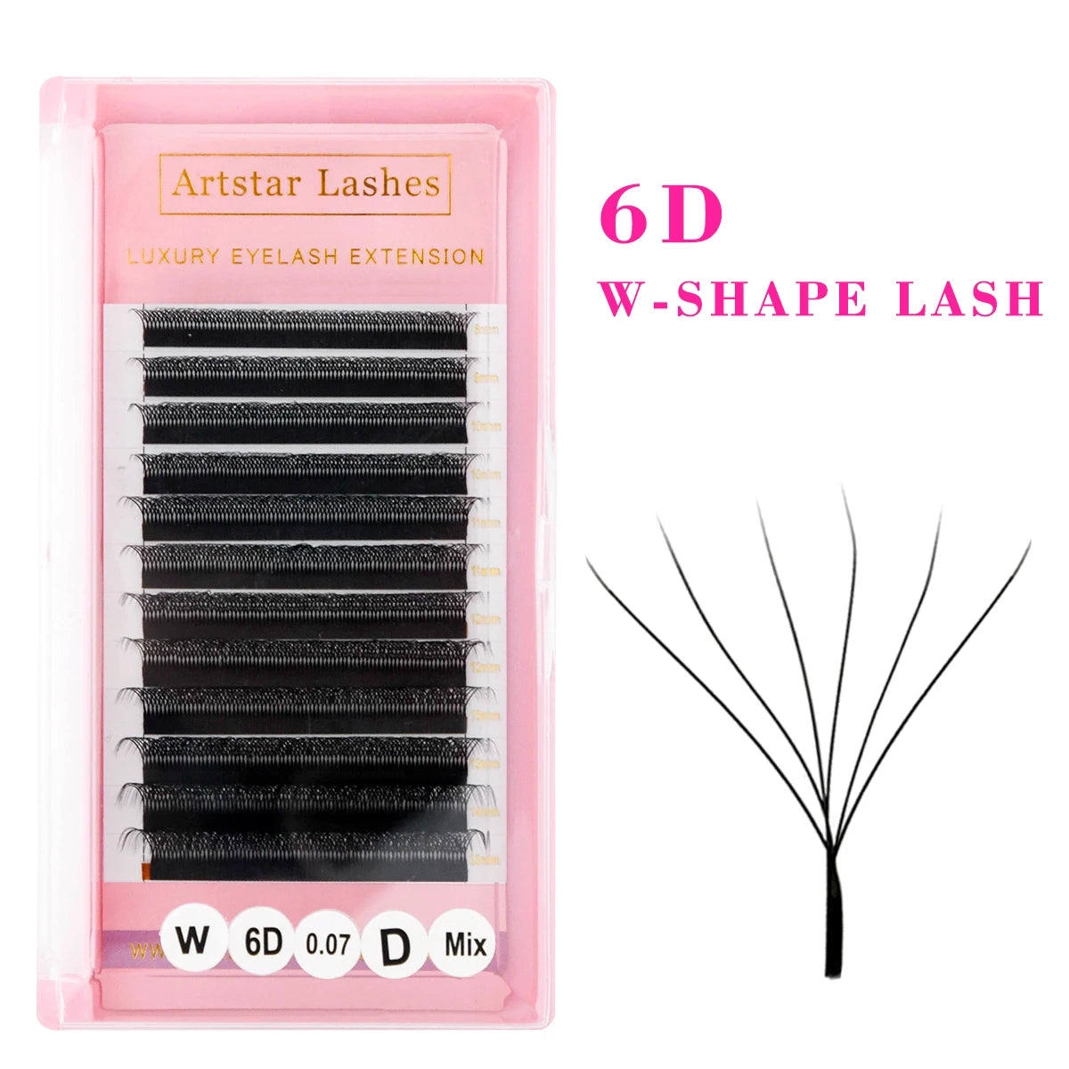 ARTSTAR W Shaped Lashes 3D 4D 5D 6D Premade Fans Eyelash Extensions C  D CC Curl W Style  Automatic Flowering Volume Eyelashes