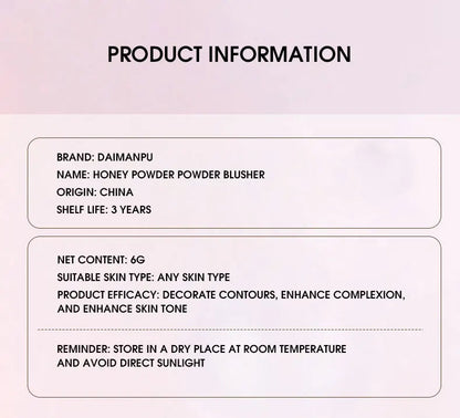DaimAnpu monochrome honey powder powder blusher, high gloss, natural brightening, rouge setting, powder blusher cream