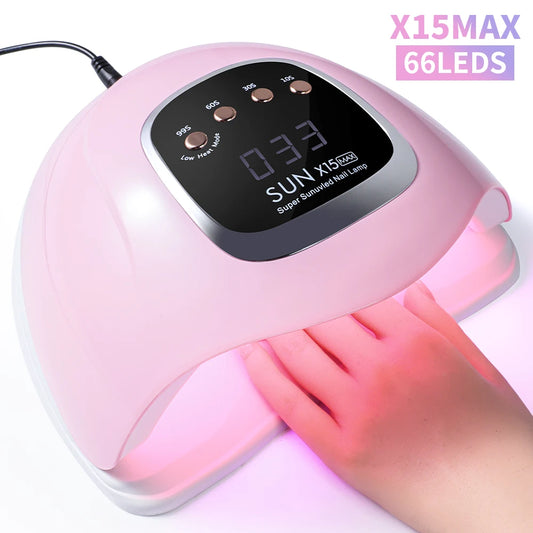SUN X15 MAX Nail Art Lamp 66 UV LED Professional Gel Polish Dryer With 4 Timer Auto Sensors For Nail Salon Tools