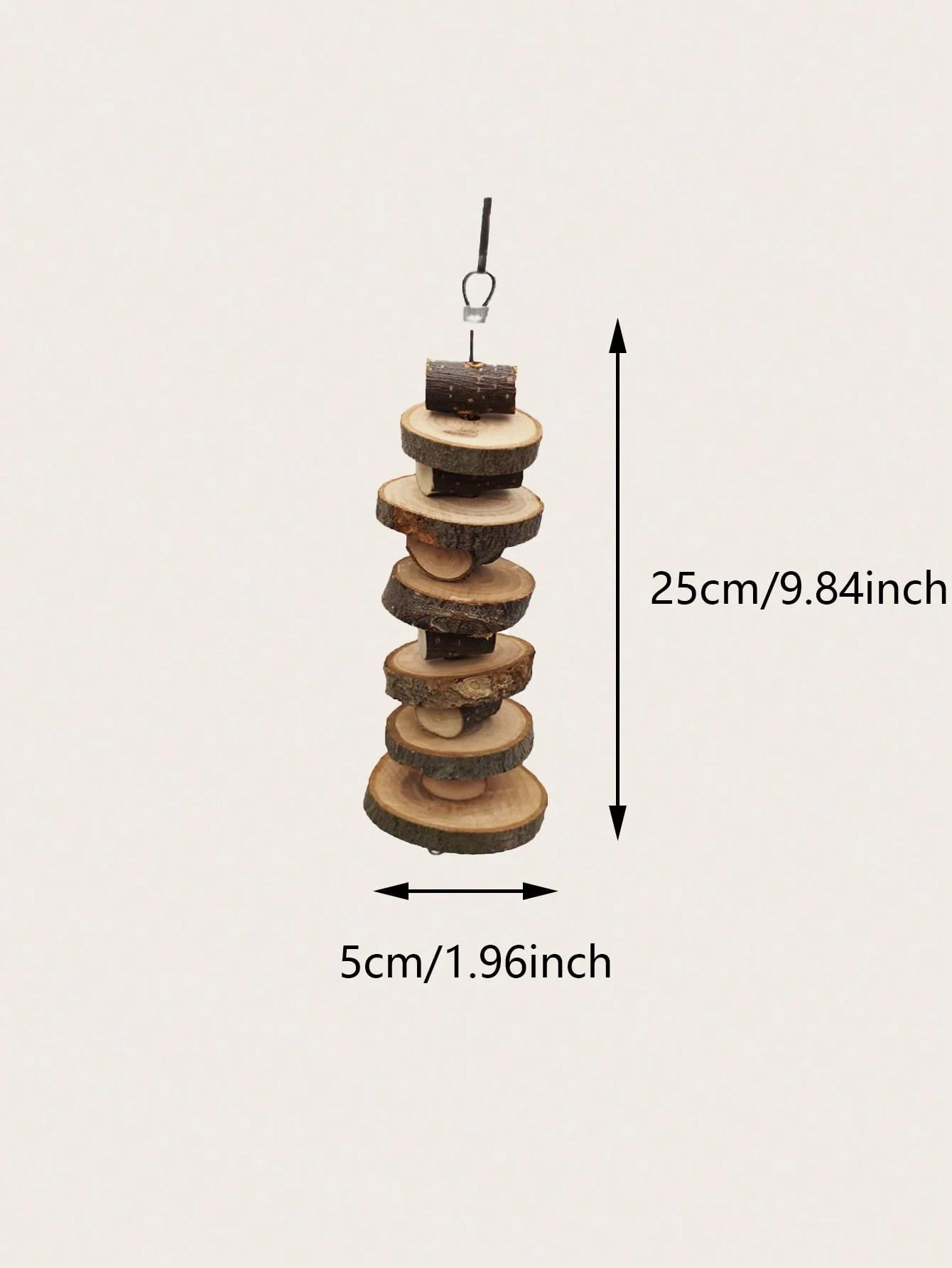 1pc-Simple wooden apple wood chew toy rabbit, chew stick, round wood teeth grinding rope, small pet toy