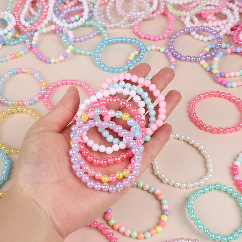 10-50Pcs Colorful Beads Bracelet Kids Girls Birthday Party Favors Goodie Pinata Filler Baby Shower Wedding Guest Treat Gifts